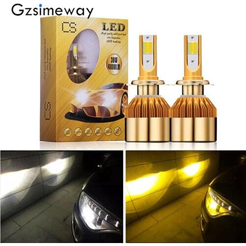 2PCS H7 led light H4 H1 H3 H8 H9 H11 car headlight TriColor 3000K 6000K 4300K 9005 HB3 9006 HB4 881 880 led auto fog lamp bulbs
