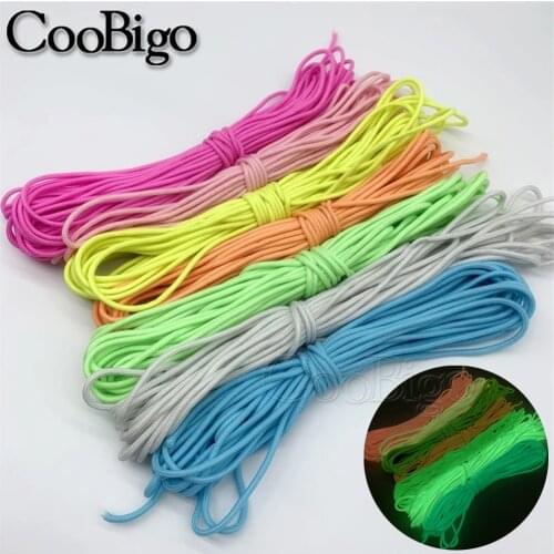 4mm Luminous Rope Paracord 550 Parachute Cord Lanyard Fluorescent 9 Strand Core DIY Bracelet Accessories Glow in the Dark 20ft