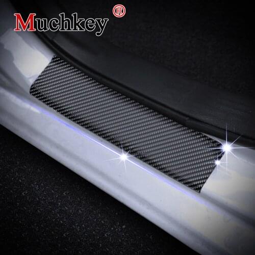 4D Carbon Fiber Sticker Sill Scuff Plate For Lexus GX400 HS250h IS300 LC500h LX570 Car Sills Door Threshold Plate 4Pcs