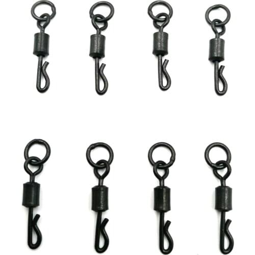50Pcs 100Pcs Carp fishing terminal accessories Long body Q-shaped fishing swing snap with solid ring