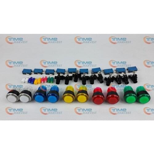 50pcs Good Quality Transparency Illuminated LED Push Button with microswitches for Arcade Game Cabinet Accessories Machine Parts