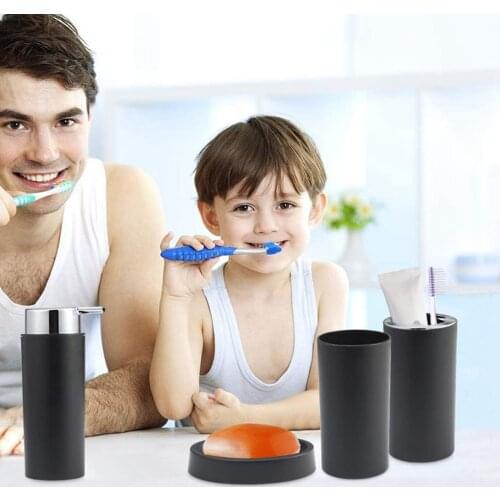 6Pcs Bathroom Accessories Set Tumbler Toilet Brush Toothbrush Holder Lotion Soap Dispenser Toilet Bathroom Set Washing Tools