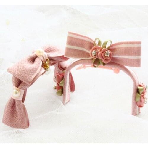 Free Shipping ZLOVEPET Dog Accessories Artificial Diamond Soft Wire Flexible Hair Bow Hair Hoop Headwear Pet Hairpin Yorkie