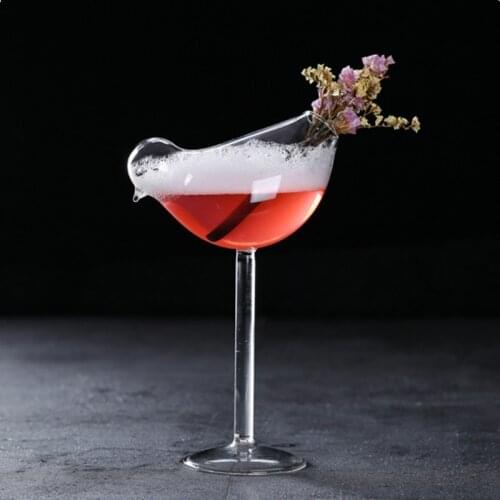 Ins creative bird wine glass cocktail glass wine glass net red molecule smoked wine glass net red glass bird