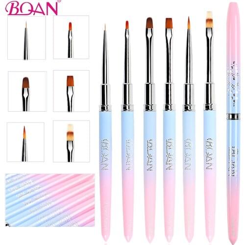 BQAN 1 PC Nail Art Brush Carving UV Gel Extension Builder Liner Painting Brush Lines Liner Drawing Pen Manicure Nail Art Tools