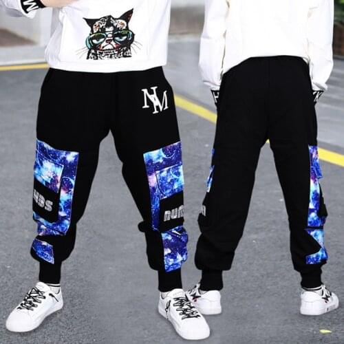 Boys Pants Big Boy Childrens Cargo Pants Casual Star Multi-Pocket Sports Pants Spring Autumn Teeage Childrens Long Trousers