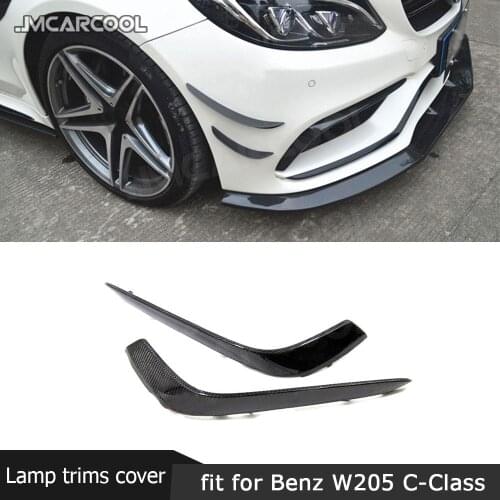 C Class Carbon Fiber Front Bumper Fog lamp Cover trims for Mercedes Benz W205 C63 AMG C200 C260 C300 Sedan Coupe 2015-2017