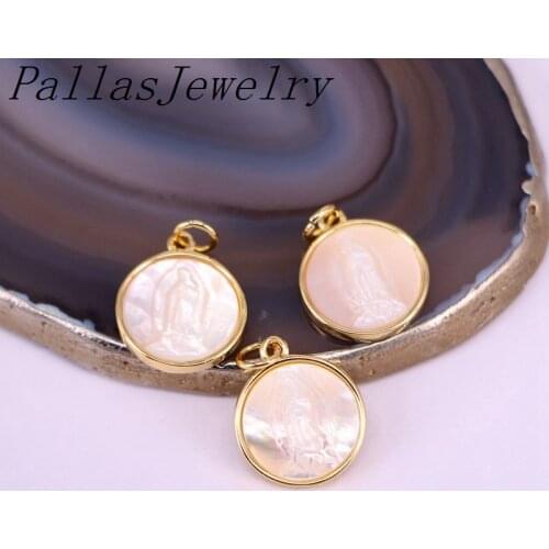 10Pcs shell pendant necklace Virgin mary shell religion jewelry fashion accessories for women