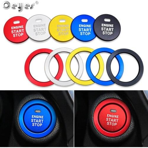 Ceyes Car Engine Start Stop Button Ring Styling Case For Subaru Forester Outback Legacy Impreza XV Auto Interior Decoration Trim