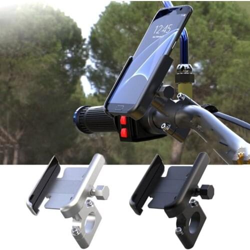 Motorcycle Bike Phone Holder Handlebar Mount 360 Rotation Adjustable Aluminum Alloy Anti-shock Riding Phone Bracket