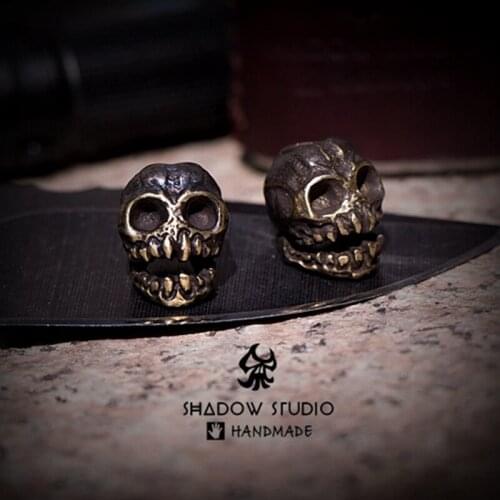 EDC Tibetan Silver Brass Knife Beads A Pendant Paracord Outdoor DIY Decorations Tibetan Silver Brass Camping Gear EDC Tools