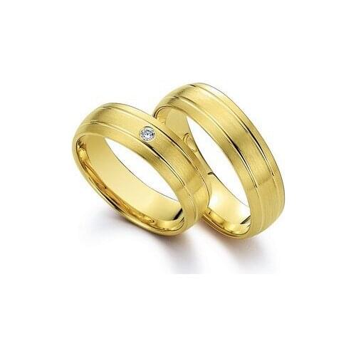 His and her wedding bands couples Rings sets for couples yellow Gold Plating health titanium Fashion jewelry