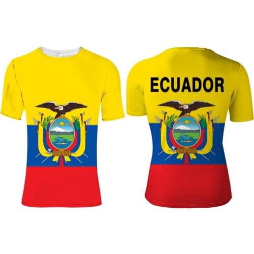 ECUADOR youth free custom made name number ecu t shirt nation flag ec spanish Ecuadorian college print photo clothes
