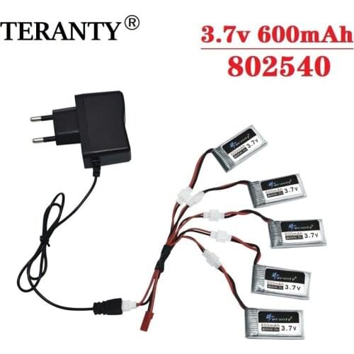 3.7V 600mAh Lipo Battery battery charger sets For X5C X5SW X5SC X55 RC Quadcopter Spare Parts for S20 Drone 3.7v Battery