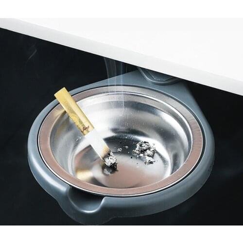 Creative Paste Rotating ABS Stainless Steel Ashtray Simple Hidden Table Bottom Ashtray Office Living Room Home