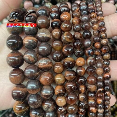 Natural Stone Red Tiger Eye Round Loose Spacer Beads For Jewelry Making DIY Bracelet Necklace Accessories 4 6 8 10 12 14 mm 15