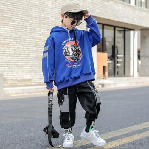 Plus Velvet Spring Autumn Tops Boys Sweatshirts Jacket Coat Kids Overcoat Outwear Teenager Children Clothes School High Quality