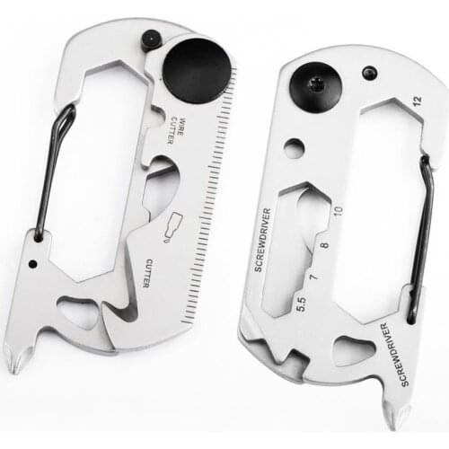 40%HOT Hiking Climbing Stainless Steel Keychain Multi Tool Carabiner Bottle Opener