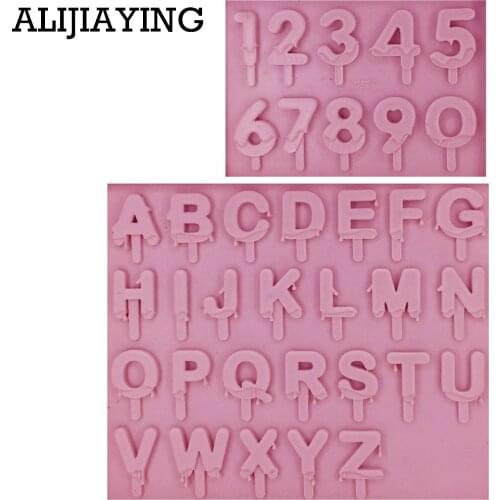M1237 DIY letters&number fondant mols for ice cream resin mold silicone mold for baking wedding cakes cake decoration
