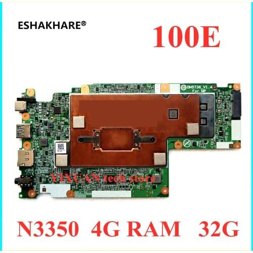 ESHAKHARE 5B20R07042 For 100e Chromebook motherboard CPU N3350 RAM 4G 32G EMMC UMANOK SYSTEM BOARDS 100% Fully tested