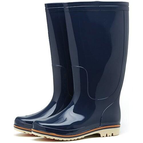 PVC Mens Rain Boots Mid-high Tube Waterproof Fashion Rainboots Wear-resistant Non-slip Water Boots Garden Work Rubber Shoes