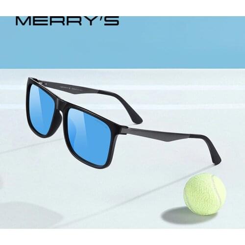 MERRYS DESIGN Men Classic Square Polarized Fishing Sunglasses Outdoor Sports Male Eyewear Aluminum Legs UV400 Protection S8250N