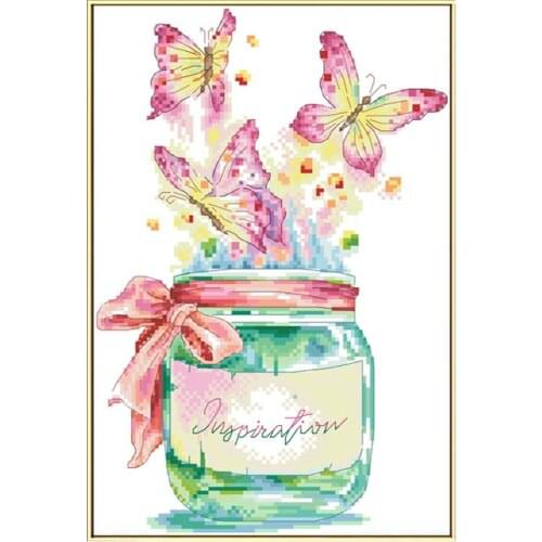 Beautiful Butterfly Counted Cross Stitch Animal Printed Fabric Embroidery Needlework Sets 11CT 14CT DIY Crafts Home Fun Painting