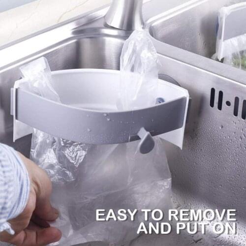 Snap Shut Garbage Bag Holder Kitchen Deodorant Trash Hanging Storage Rack Bag Strong Suction Garbage Rack Rubbish Organizer Bag