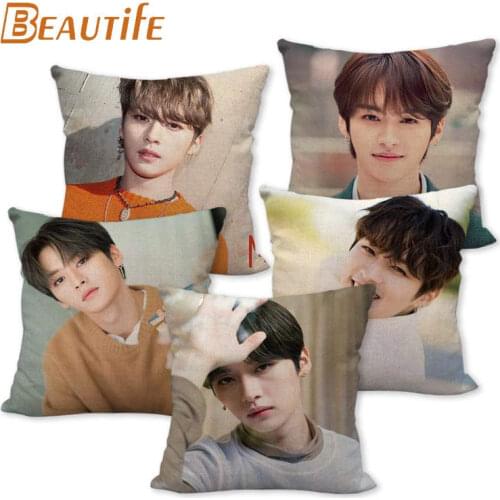 Custom Lee Know HOT KPOP Pillowcase 45X45cm Wedding Decorative Pillow Cover Eco-Friendly Cotton Linen Fabric Pillow Case