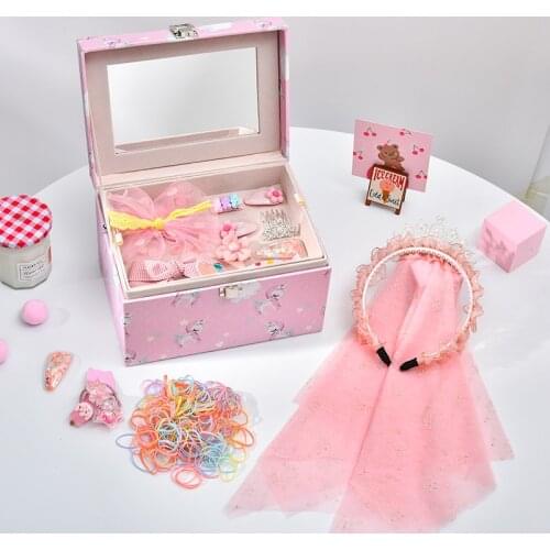 1 Set/Box Baby Girls Cute Flower Crown Hairpins Scrunchies Rubber Bands Children Lovely Hair Clips Kids Hair Accessories Gift