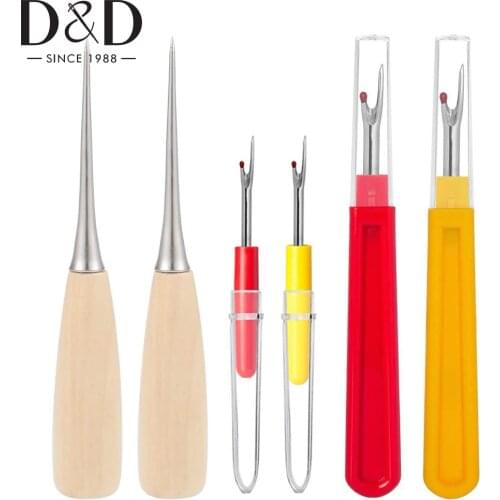 ６Pcs Sewing Seam Ripper Thread Seam Remover Stitch Unpicker Wood Sewing Awl Tool DIY Stitching Quilting Sewing Tools