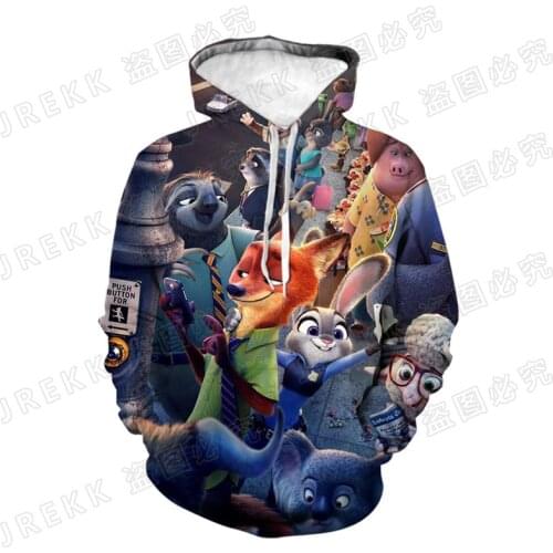 New Zootopia Hoodies Fashion Men Women Children Fox Bunny 3D Printed Sweatshirts Streetwear Boy Girl Kids Cool Pullover Coat
