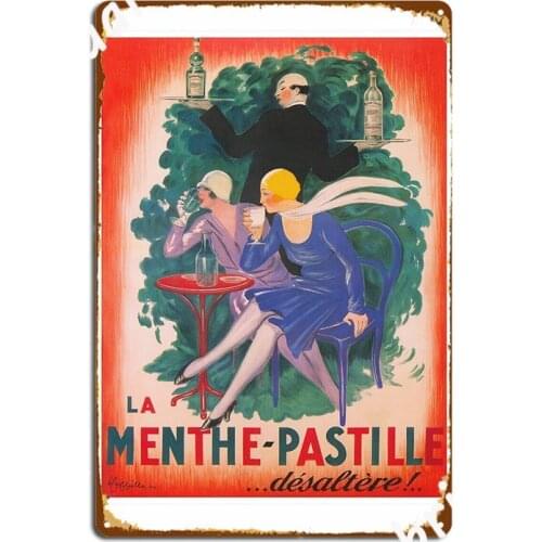 Flappers At Cafe Vintage Poster Metal Plaque Poster Classic Bar Cave Club Party Plaques Tin Sign Posters