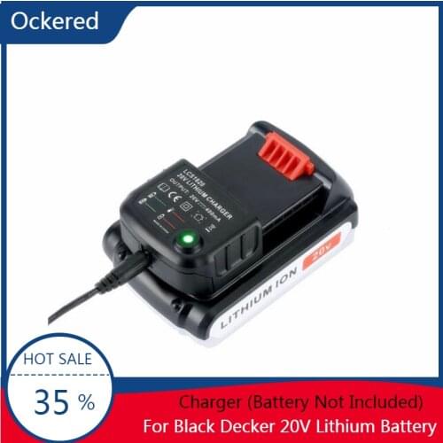 Ockered LCS1620 Power Tool Battery Charger for Black&Decker 20V Lithium Battery Output Voltage 18-20V Output Current 400MA
