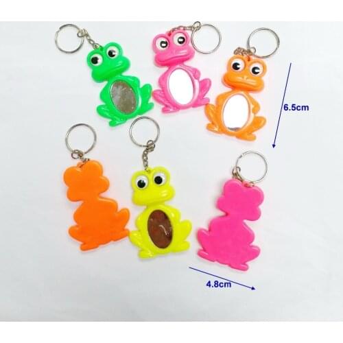 12 pcs Frog Mirror with key chain 738 Kid Vintage Charm Fashion Favour Pinata Bag Birthday Party Favors Gift Novelty carnival