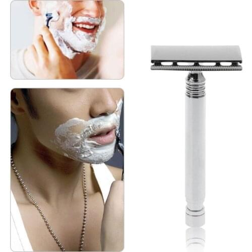 1 Set Safety Manual Razor Double Edge Blade Replacement Men Beard Trimming Facial Hair Mustache Remove Home Accessory