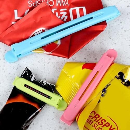 New 12pcs Food Storage Sealing Clip Snack Bags Clips Fresh-Keeping Clamp Sealer 3 Sizes 3 Colors Household Sealing Clip Gadgets