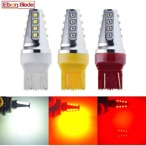 2 x T20 7443 W21/5W 7440 WY21W W21W 80W Auto LED Bulb Car Reverse Brake Light Turn Signal Backup DRL Lamp White Red Amber 12V