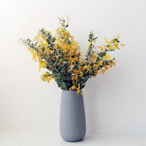 4-6pcsPreserved Flower Natural Dried Plant Albizia Flower,Patio Balcony Outdoor Garden Country Wedding Decoration Beauty Garland