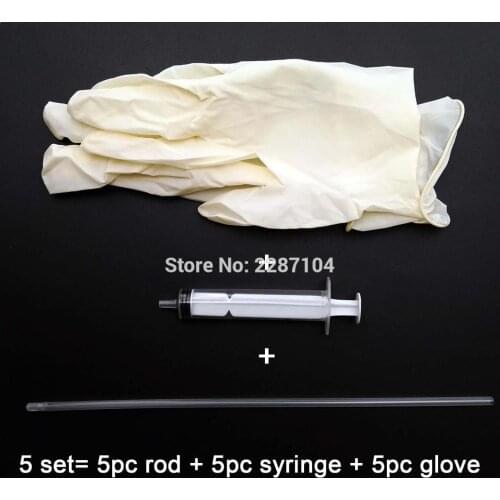 5set Canine Dog Goat Sheep Bird Artificial Insemination AI Breed Feed whelp Kid Kit Catheter 9 inch rod + 10ml syringe + glove