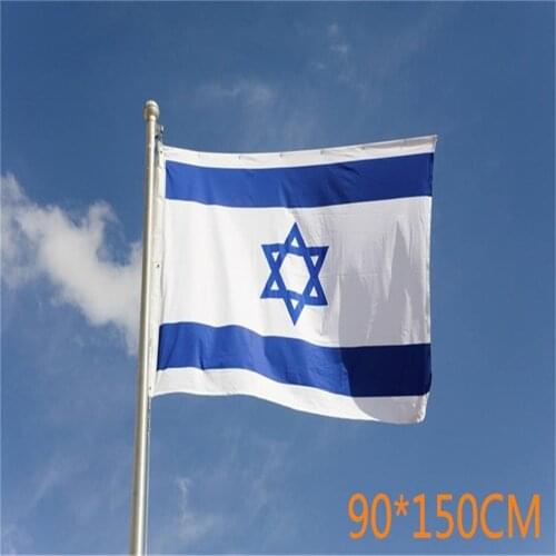 Asia 90*150cm National Flag Israel 3*5 feet Polyester Blue Davids Star Flag Banner&Bar Classroom Decoration Flying