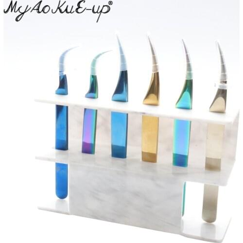 MyAoKuE-Up Tweezers Storage Holder For Eyelashes Extension Acrylic Tweezers Scissor Storage Rack Holder Stand Beauty Makeup Tool