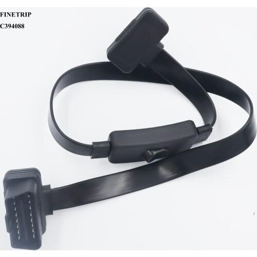 FINETRIP 16 Pin M to F With Switch Car Universal OBD2 Cord Extension Cable Adapter Connector On/Off 60cm