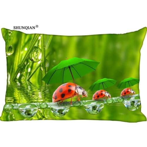 Personalized Custom Ladybugs Pillowcase 45x35cm(One Side) Rectang Zipper Print High Quality Pillowcase Cover