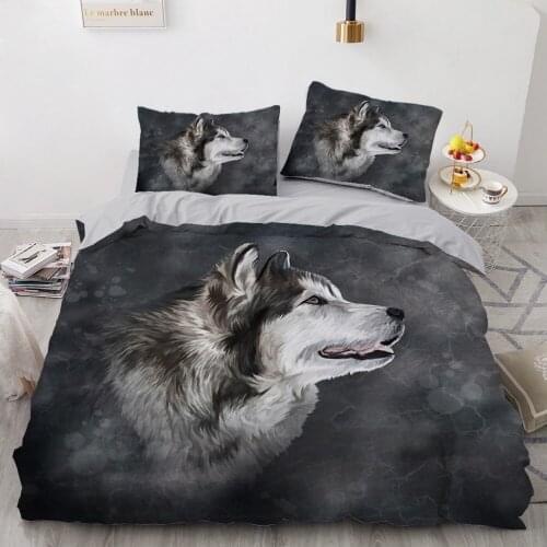 3D Design Wolf Pattern Duvet Quilt Cover Sets Comforter Shams Bedding Set Pillow Case Single Double King Size Home Textile