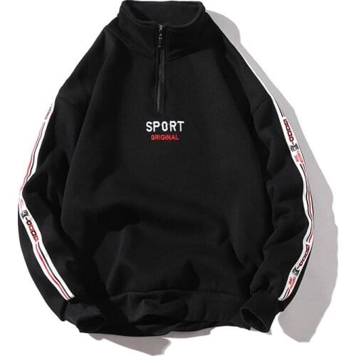 2021 Korean Fashion Side Stripe Hoodie Youth Sports Zipper Hoodie Harajuku Mens Mens Japanese Street Clothes Casual Wear