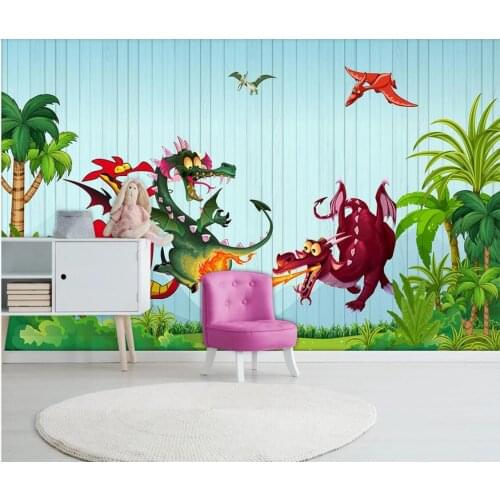 Carton Spitfire Dinosaur Wallpaper Mural 3d Kids Bedroom Wallcoverings for Walls Murals 3d Wall Paper HD Contact Paper Custom