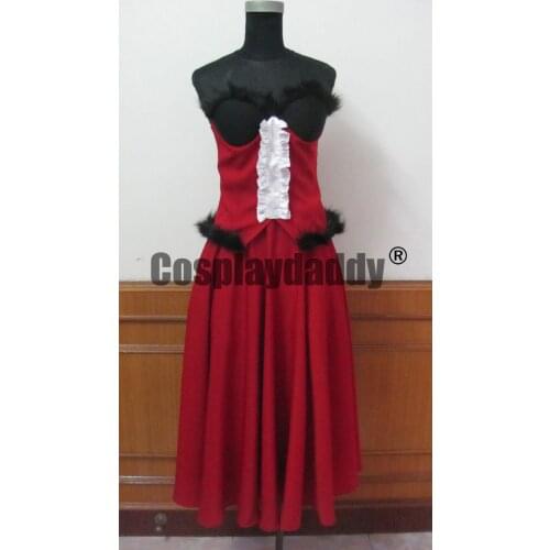 Bakemonogatari Shinobu Oshino Kiss Shot Red Dress Outfit Cosplay Costume F006