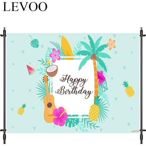 LEVOO Photographic Background Coconut Tree Tropical Hawaii Birthday Fruit Photo Studio Photocall Printed Shoot Prop Decor Fabric