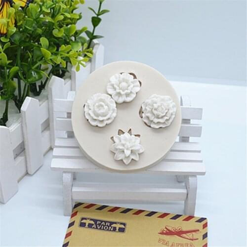 Luyou 1pc Flowers Silicone Fondant Molds Cake Resin Mold Cake Decoration Accessories Cake Tools Baking Accessories FM447